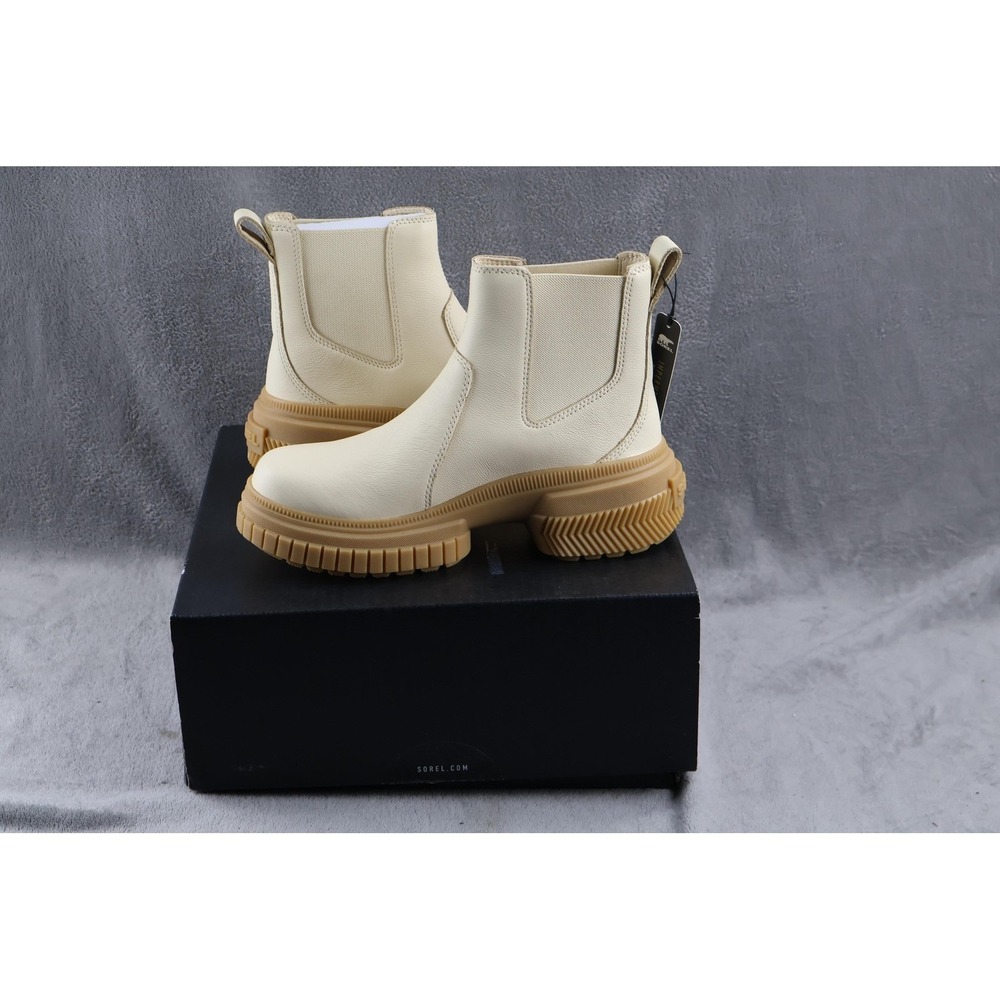 Sorel Boots Womens Size 7 White Waterproof Chelsea Ankle ONA AVE WP Honey White - Picture 2 of 4